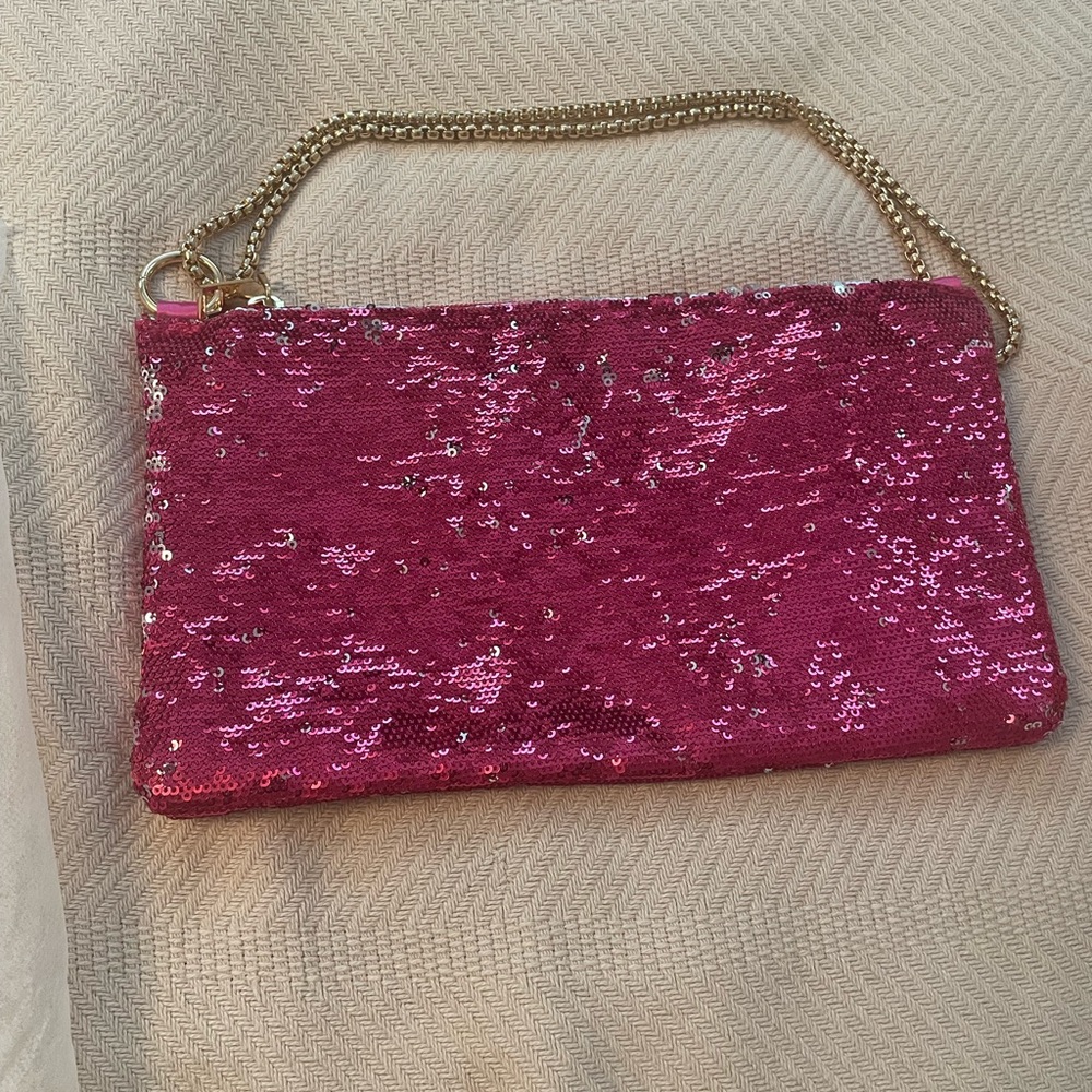 Shein Fuchsia Sequin Shoulder Bag View 6